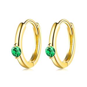 Quality 1.6g 1.5x0.3cm Stainless Steel Gold Hoop Earrings Party CZ Real Silver Earrings ODM wholesale