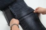 Dark Blue Grey Crosshatch Slub Cotton Spandex Denim Fabric For Jeans