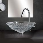 Round Crystal Wash Basins Hand Wash 415mm 140mm For Hotel Die Casting