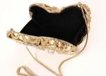 Custom Ladies Butterfly Shape Gold Evening Bag , Wedding Diamond Evening Clutch