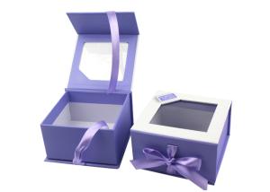 Quality Recyclable Magnetic Gift Box UV Coating Purple Paper Small Packaging Boxes wholesale