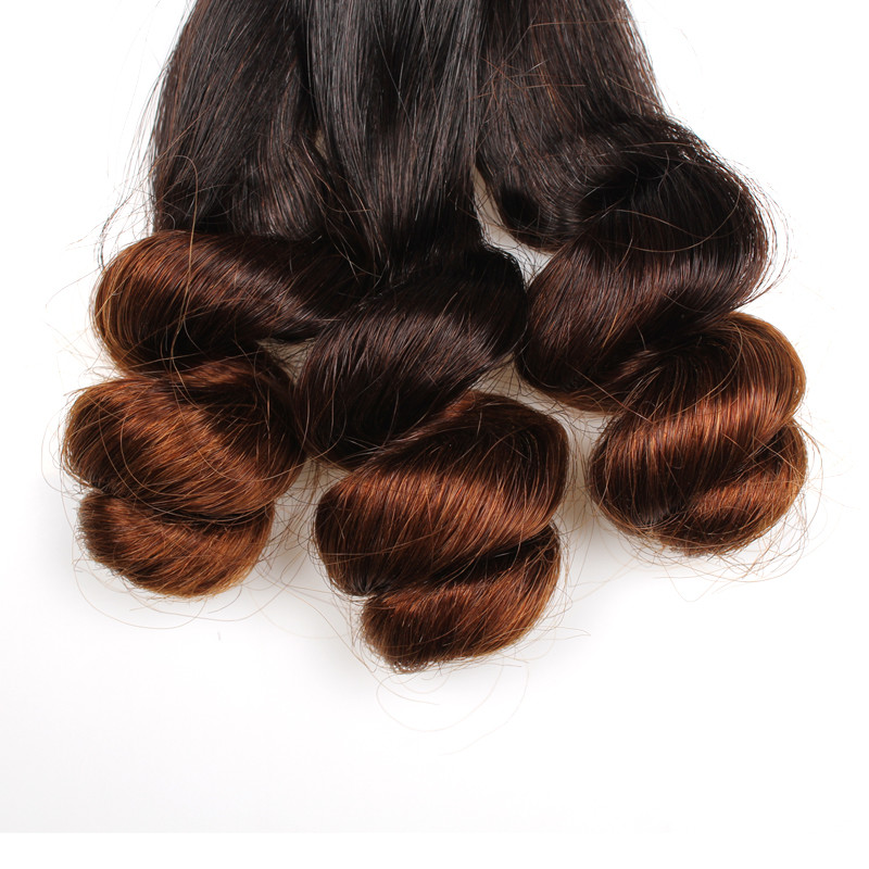 Grade 7A Virgin Remy Hair Wholesale Ombre Color Loose Wave Brazilian Hair Bundles