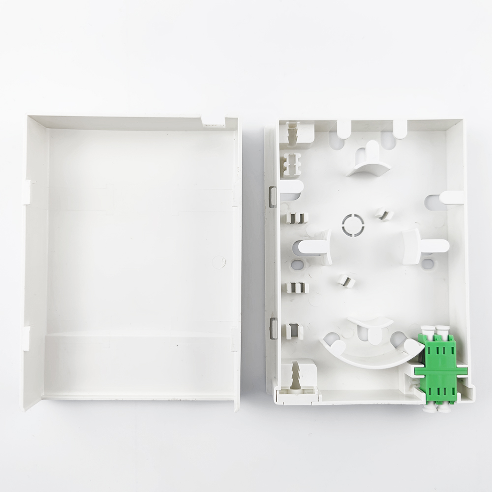 2 Cores LC APC Plastic Fiber Optic Faceplate Socket Panel for FTTH White Time 5 Years