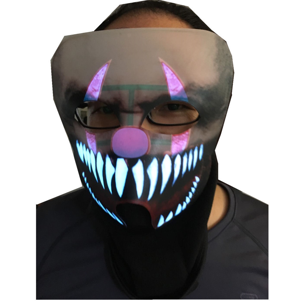 2018 New design sound activated LED mask for festival Parties Halloween horror masks,the mask of warcraft, EL mask