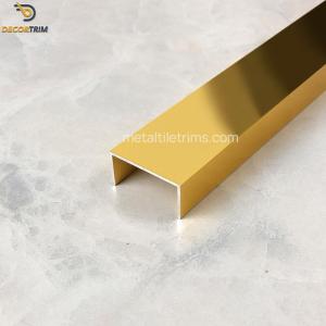 Quality Polish Shiny Gold U Channel Strip Aluminum 6063 T5 Ceramic Edge Trim wholesale