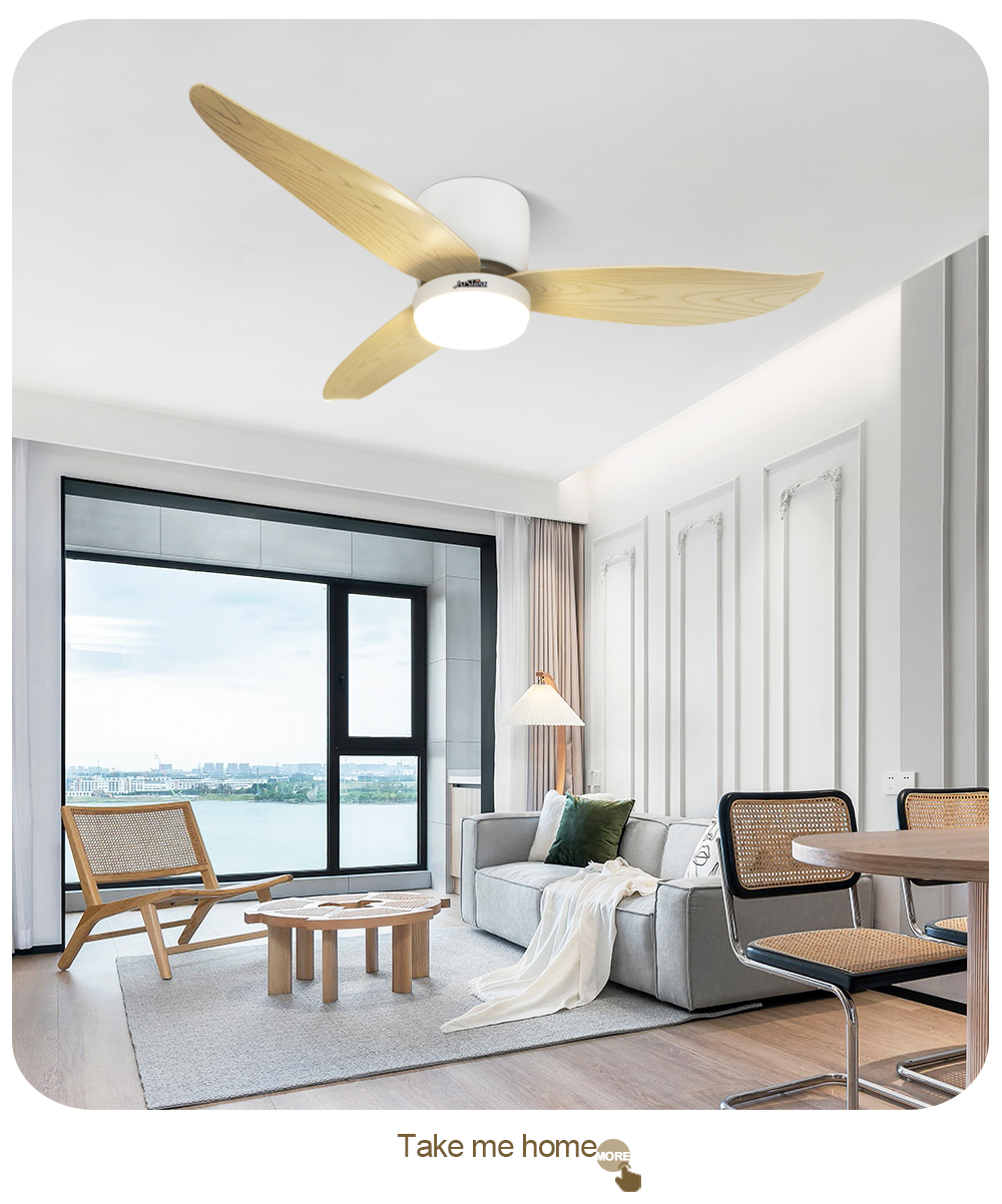 3 ABS Blades LED Ceiling Fan with Low Profile and Remote Control 1stshine 5 Speeds