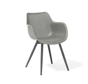 Quality 59cm Depth Grey Rattan Outdoor Dining Chairs wholesale