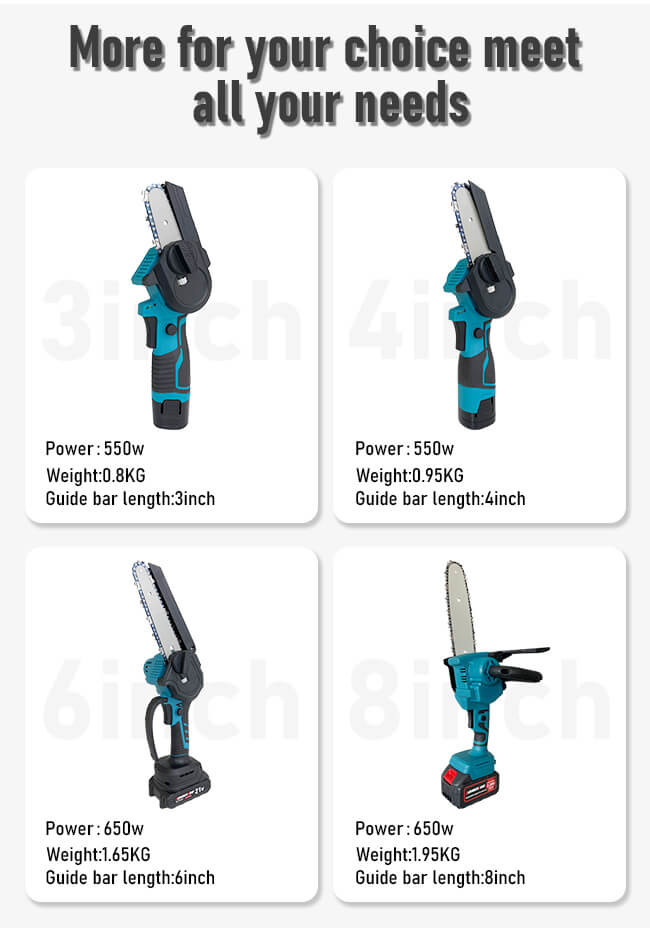 3 Inches Brushless Pruning Cutter Cordless One Handle Electric Mini Chainsaw For Tree Branch