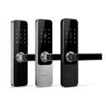 Combination Zinc Alloy Fingerprint Door Handle Lock Single Chip Control Motor