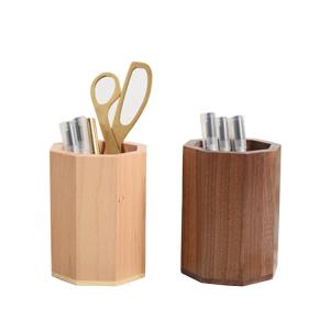 Quality OEM ODM Solid Wooden Pencil Vase Desktop Pen Holder For Shcool wholesale