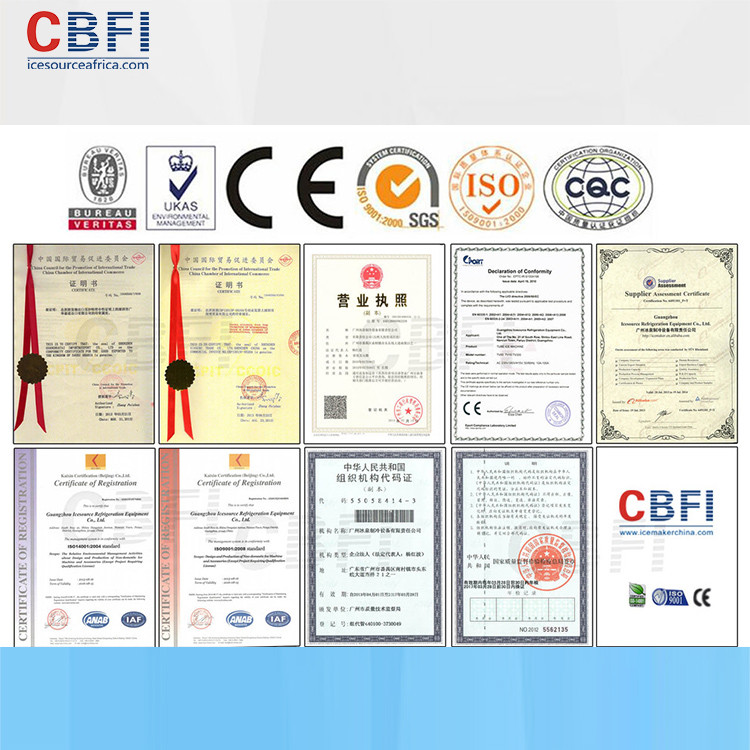 CBFI Commercial Ice Tube Machine Tube Ice Maker Germany Compressor