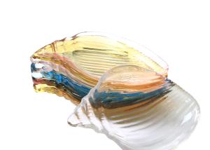 Quality 15cm Vintage Sea Snail Shape Crystal Glass Plates Handmade Solid Colored wholesale
