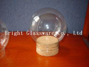 Quality Ball shape glass lamp shade with wooden lid wholesale wholesale