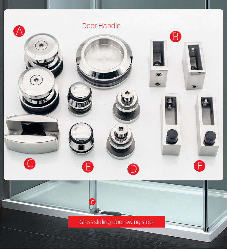 8-12mm Framless Glass Door Sliding Mirror Barn Door Kit for Hotel Bathroom and Closet