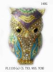 Bird owl metal jewelry box for jewelry wholesales owl jeweled enamel trinket box