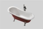 ODM Solid Red Acrylic Slipper Bathtub Deep Soaking Freestanding 1500 Mm