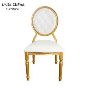 Quality Party Hall Wedding Banquet Chairs Rental Round Back Restaurant Gold 38x40x93cm wholesale