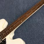 Hollow body jazz electric guitar, Double F holes white electric guitar