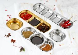 Quality Divided Seasoning Sauce Stainless Steel Dip Dish OEM &amp; ODM For Home Restaurant wholesale