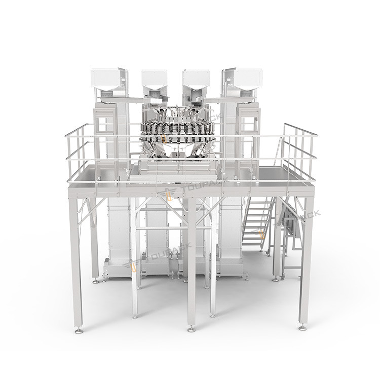 Vertical Automatic Paste Sachet Packing Machine Plantain Chips 32 Head Multihead Weigher