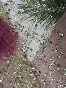 Quality Gold Floral Sequin Embroidered Fabric wholesale