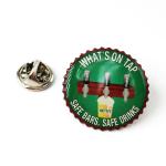 Custom Metal Name Pin Badges Domed Resin Badges 37mm 25mm Size