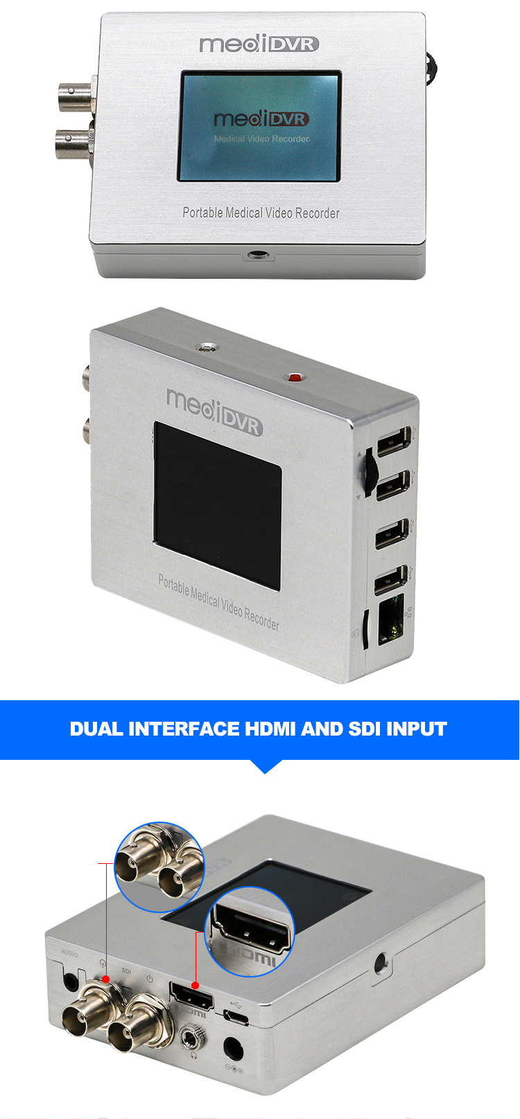 Ultrasound Medical Video Recorder with Electric Power Source for Record Streaming