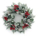 20inch Full PE Christmas Wreath With Artificial Berry Pinecones