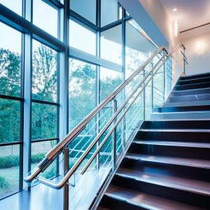 Quality Compact 316 Stainless Steel Handrails with Polished Finish for Glass Railings wholesale