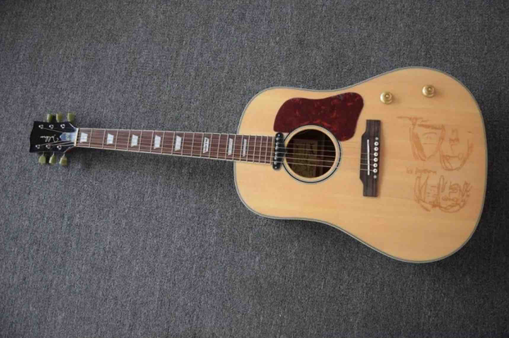 Custom Shop John Lennon J160e Natural Acoustic Guitar with customize logo on headstock is available free shipping cost