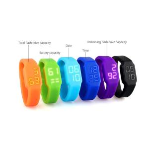 Quality LED Watch Silicone Wristband USB Flash Drive, Multi-functional Led Bracelet USB Memory wholesale