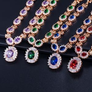 Quality CZ Pendant Necklace for Women Necklace Bracele Earring Ring Jewelry Wedding Jewelry Sets For Brides wholesale