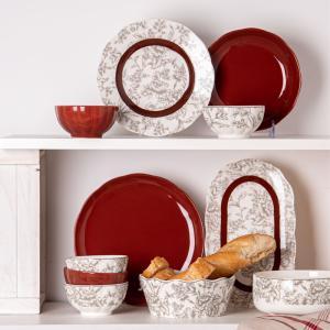 Quality Business Gifts Technique Under Glazed Porcelain Dinner Set For Red Spring Festival wholesale