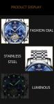 WINNER Brand Luxury Men Mechanical Watch Golden Stainless Steel Strap Skeleton