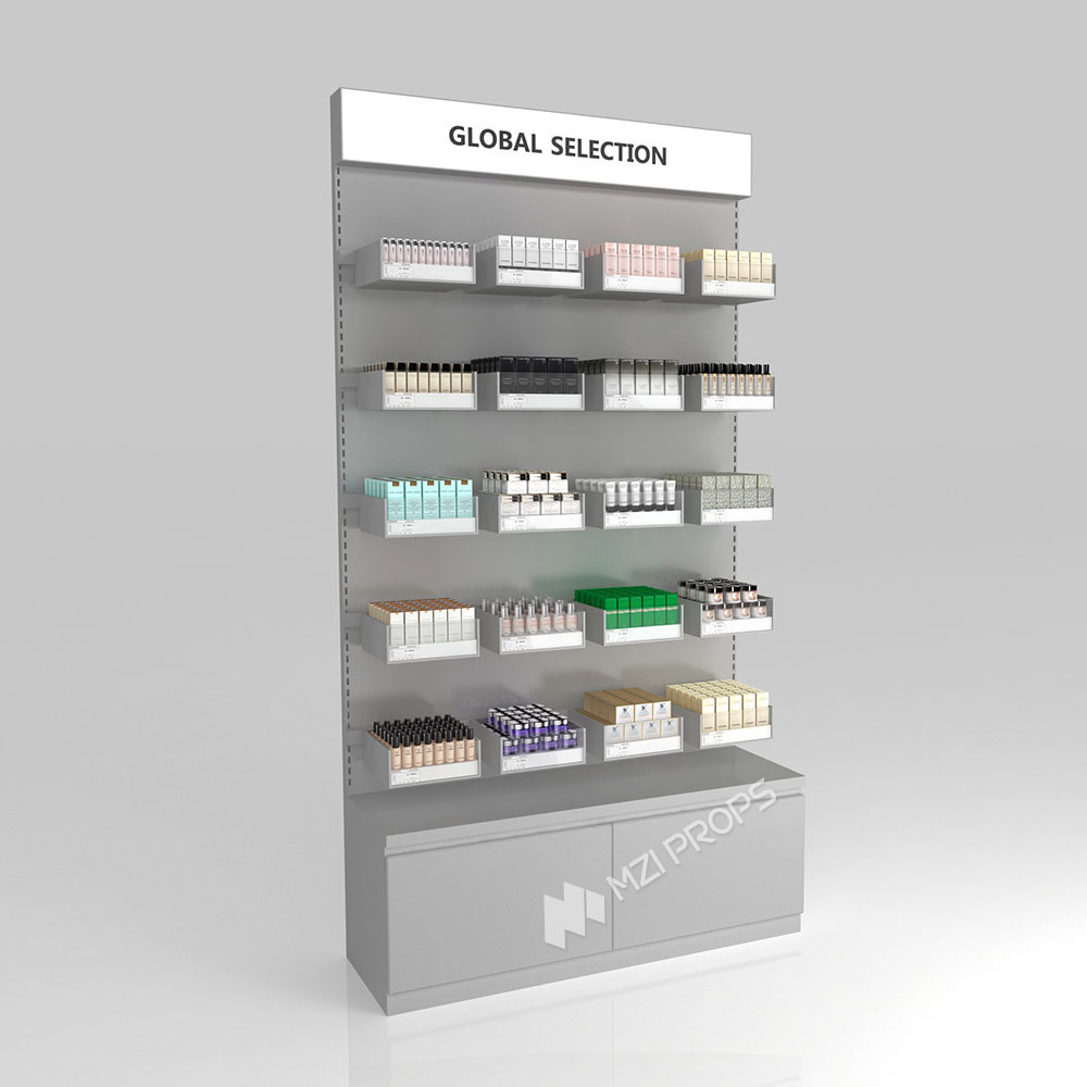GDR07-XY06 Cosmetic Display Table with 3mm Transparent Acrylic Joint Box and Multi-Level Display for Shopping Mall
