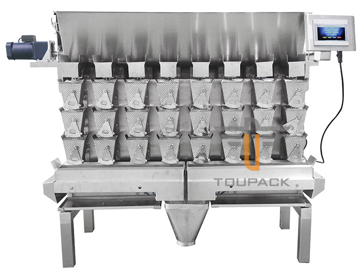 Three Layers 8 Head Sticky Material Multihead Weigher For Oily Food
