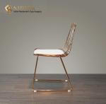ODM Golden Metal Slat Ultra Modern Dining Chairs