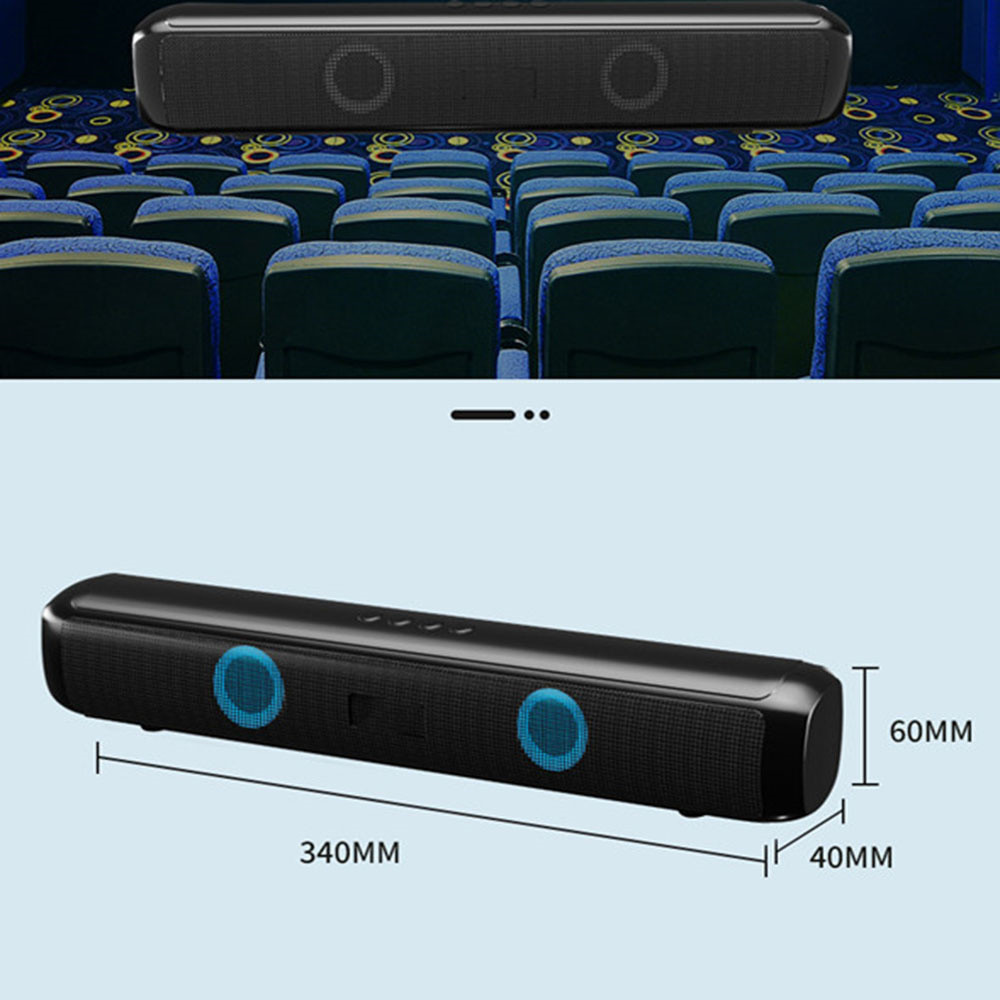 2.0 Channel 3.5mm Aux Input TV Soundbar Speaker For Home Theater System