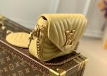 19cm Womens Yellow Leather Multi Pochette Crossbody Bag With Coin Purse