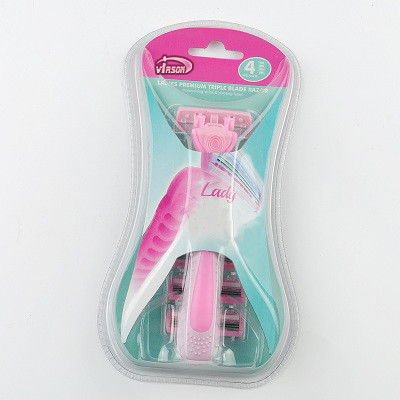 Customization Cheap Price Female Triple Blade Women Razor Shaving Razor Beauty Tool with Handle