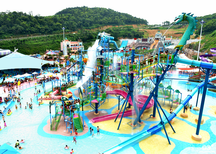 Anti UV Aqua Playground Commercial Fiberglass Water Slides