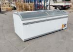 1050L Sliding Curved Glass Top Island Freezer Automatic Defrost