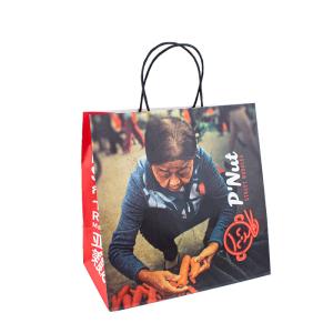 Quality 8 Color Flexo Printing 100gsm Recycle Paper Bags For Grocery Shopping wholesale