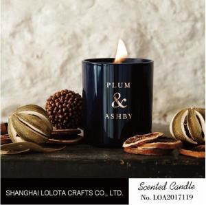 Quality Light Black Scented Jar Candle Customized Golden Foil Stamp Logo For Car wholesale