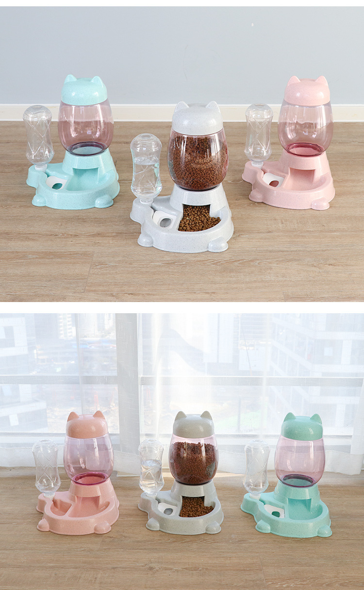 Pet Feeder and Water Dispenser 2 In 1 0.5kg Capacity Easy Cleaning Method with Clean Water