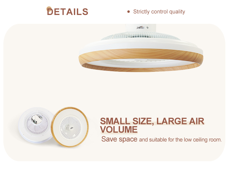 23 Inch/OEM Modern Design LED Ceiling Fan with DC Motor and Remote Control