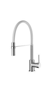 Quality White Polished High Pressure Kitchen Mixer Faucet Aerator Water Outlet 1 Hole wholesale