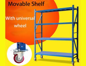 Quality Light Duty Warehouse Storage Shelves Movable Shelving Units With Universal Wheel / Brake wholesale