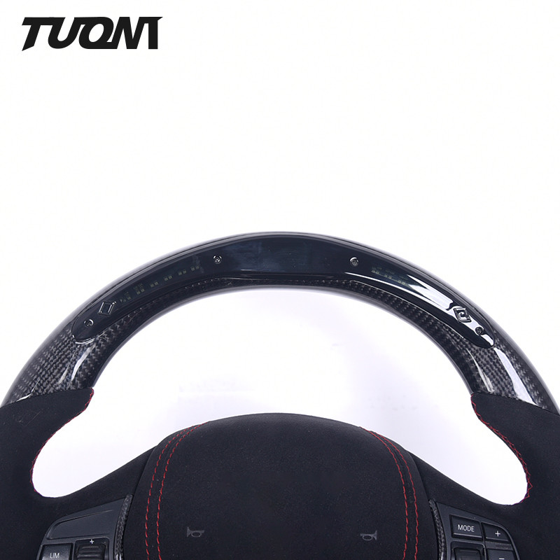 BMW 3 Series F30 Leather Carbon Fiber Steering Wheel With LED Lights OEM