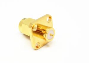 Quality Female 18GHz Brass 4 Holes Flange Mount SMA Straight RF Connector wholesale